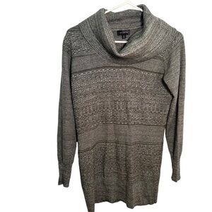 The Limited Turtleneck Tunic Sweater Dress Green